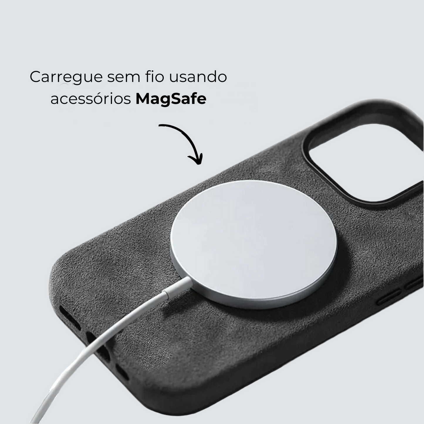 Case iPhone Alcantara - Cinza Espacial