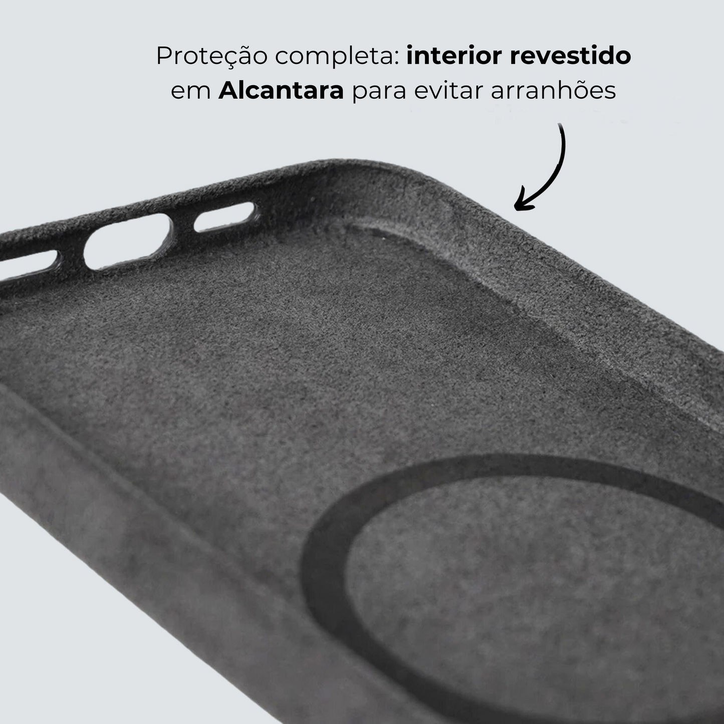 Case iPhone Alcantara - Cinza Espacial
