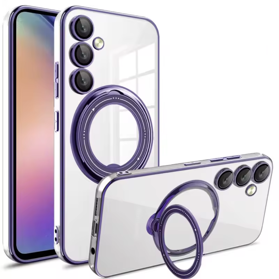Case Samsung Transparente HD Suporte Dobrável Magnético (Linha A)