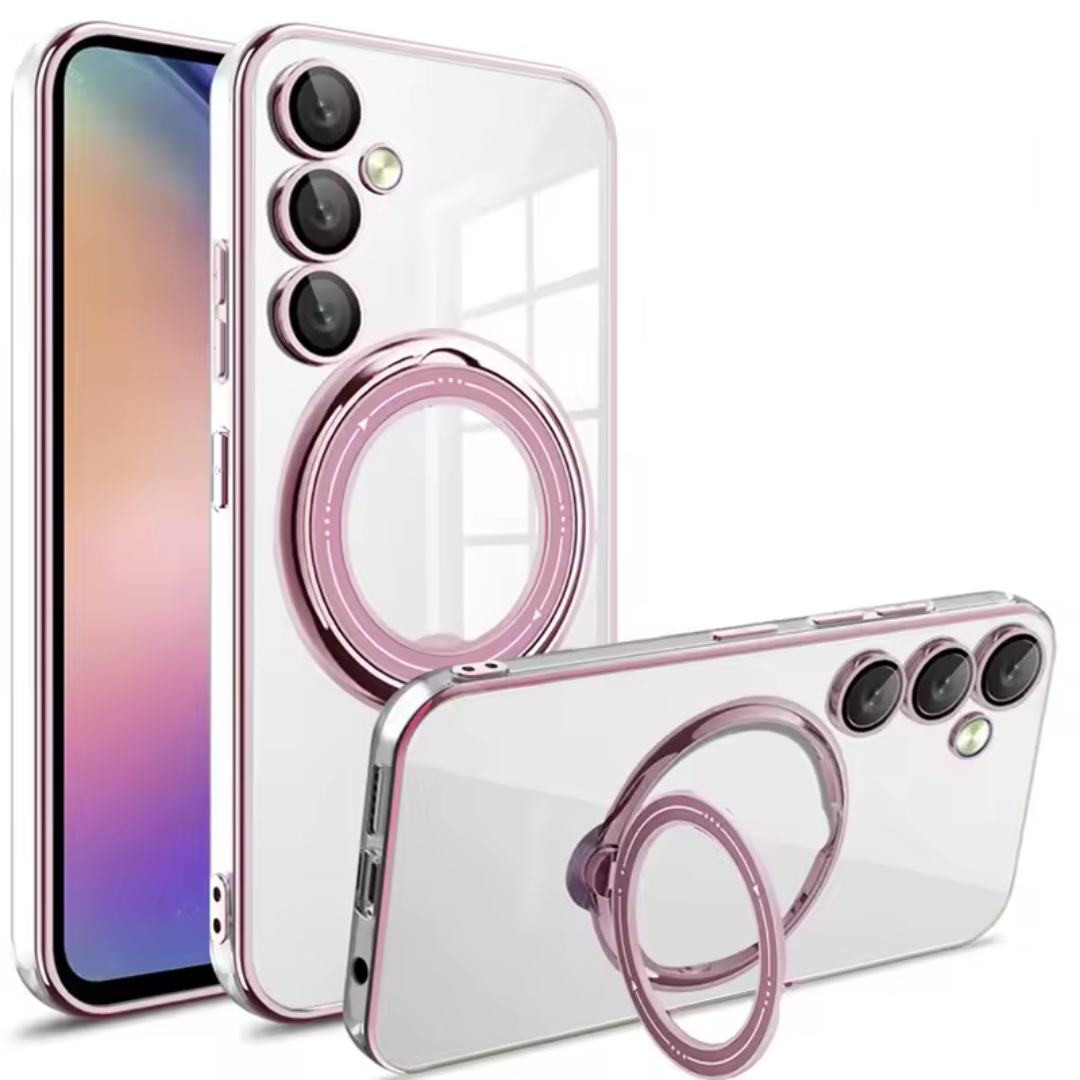 Case Samsung Transparente HD Suporte Dobrável Magnético (Linha A)