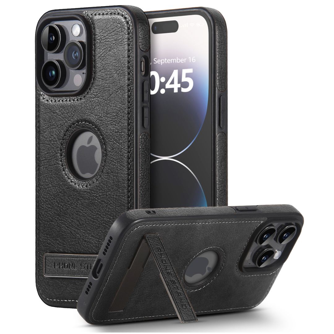 Case iPhone em Couro Destaque Logo