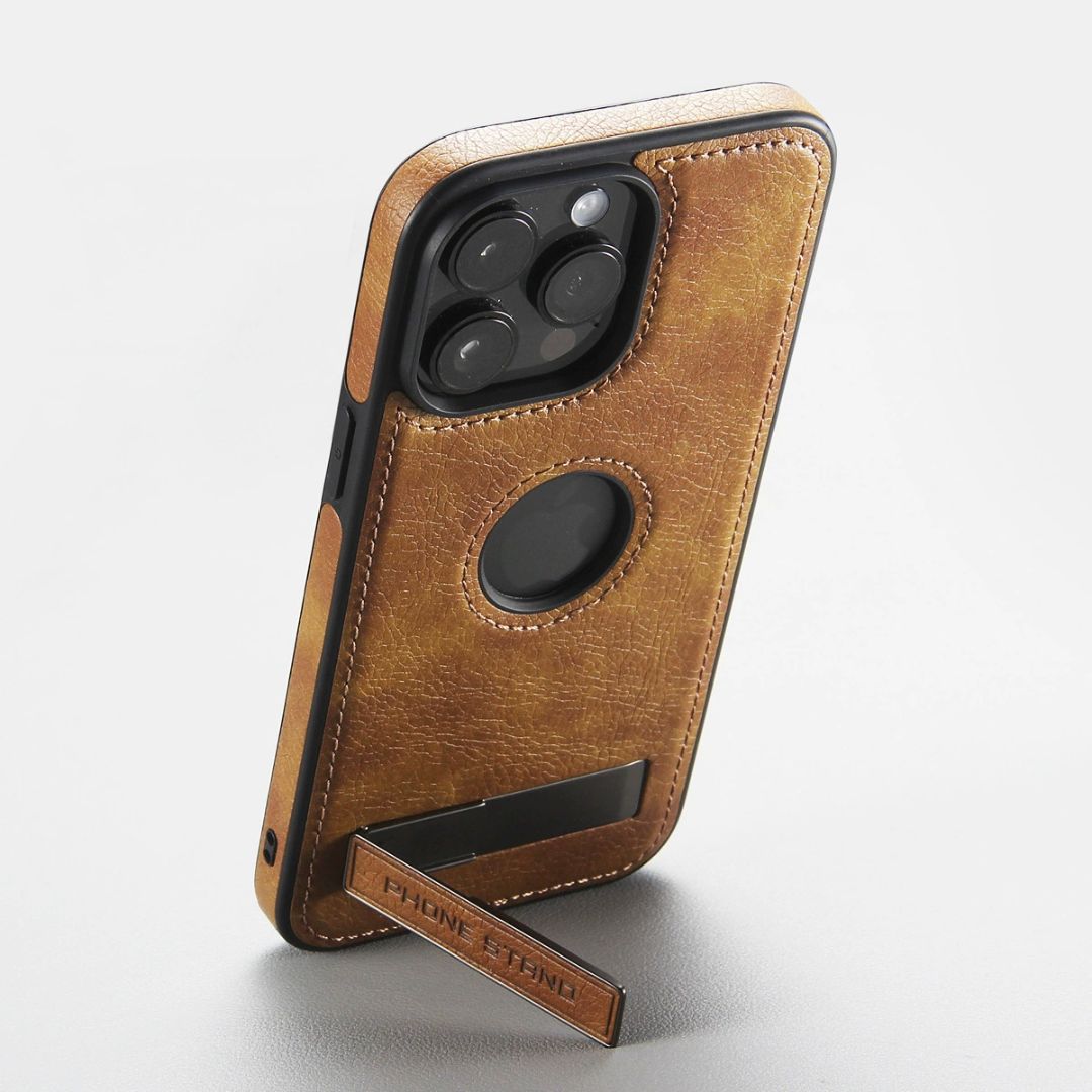 Case iPhone em Couro Destaque Logo