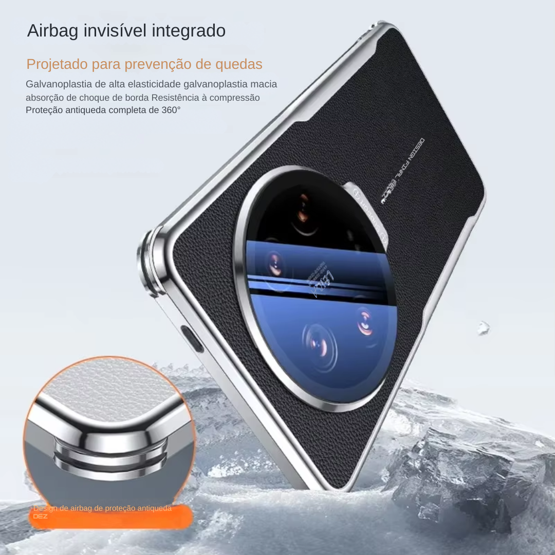Case Xiaomi de Couro Premium com Proteção de Lente