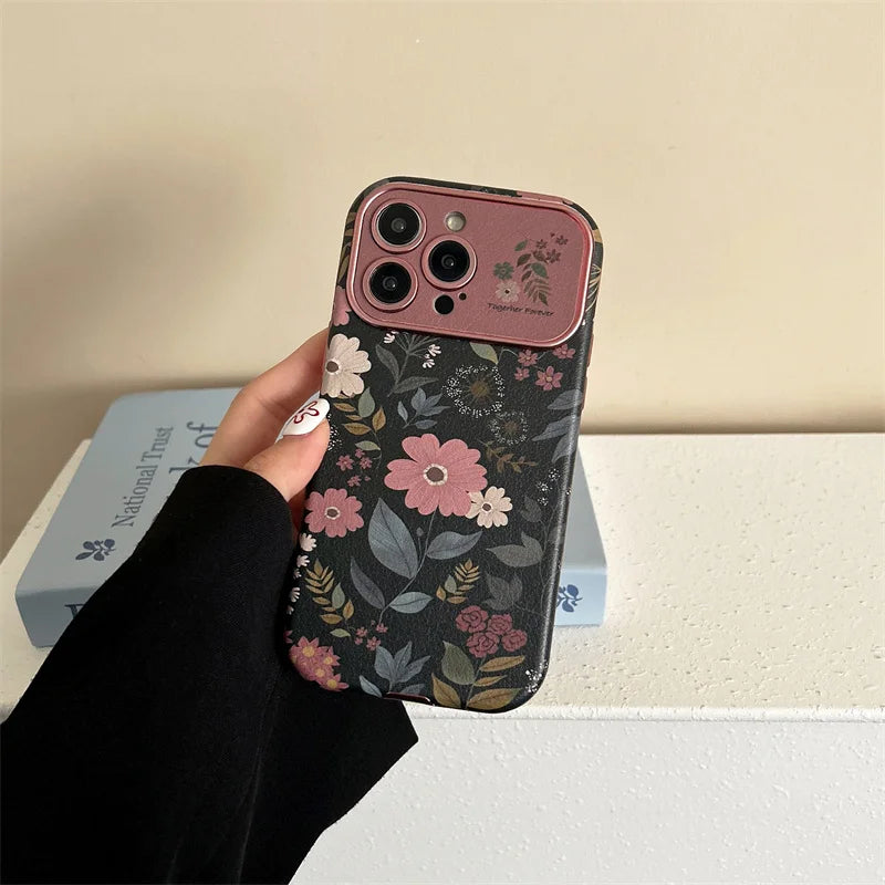 Capa de Celular Retro Crisântemo com Alça de Pulso