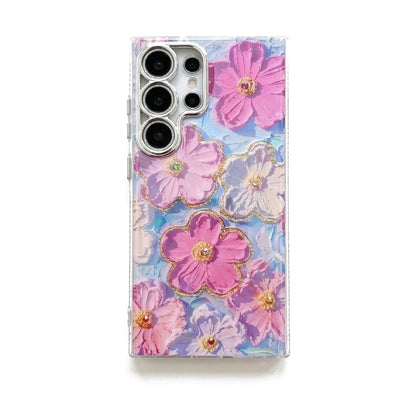 Case Samsung Floral Holográfica Rosa sem alça