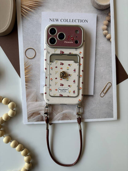 Case iPhone Jardim Liberty com Porta-Cartão e Alça