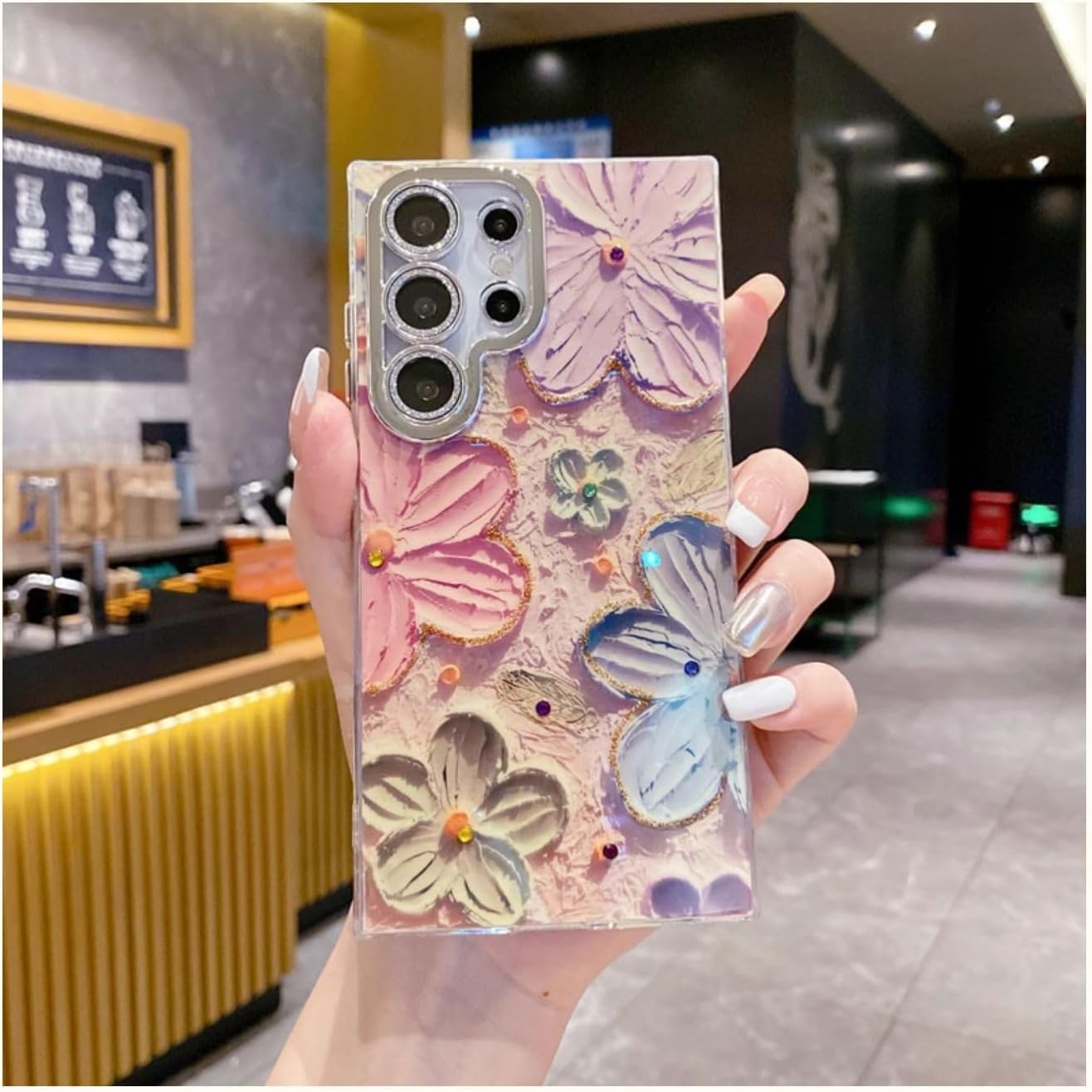 Case Samsung Retro Pintura a Óleo Floral