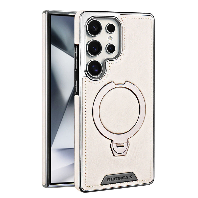 Capa Premium LEKCASE Textura Couro Elegante Suporte Magnético 360° Proteção Samsung