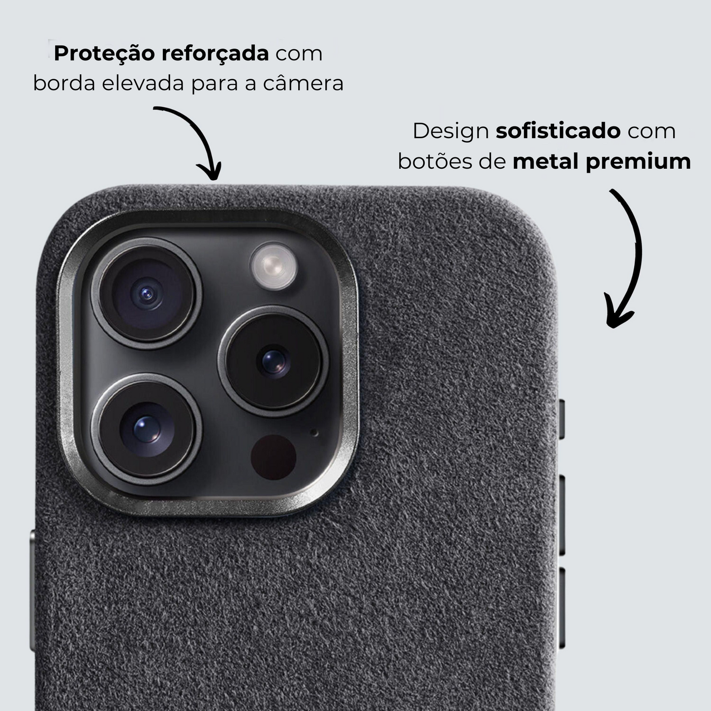 Case iPhone Alcantara - Cinza Espacial