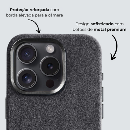 Case iPhone Alcantara - Cinza Espacial