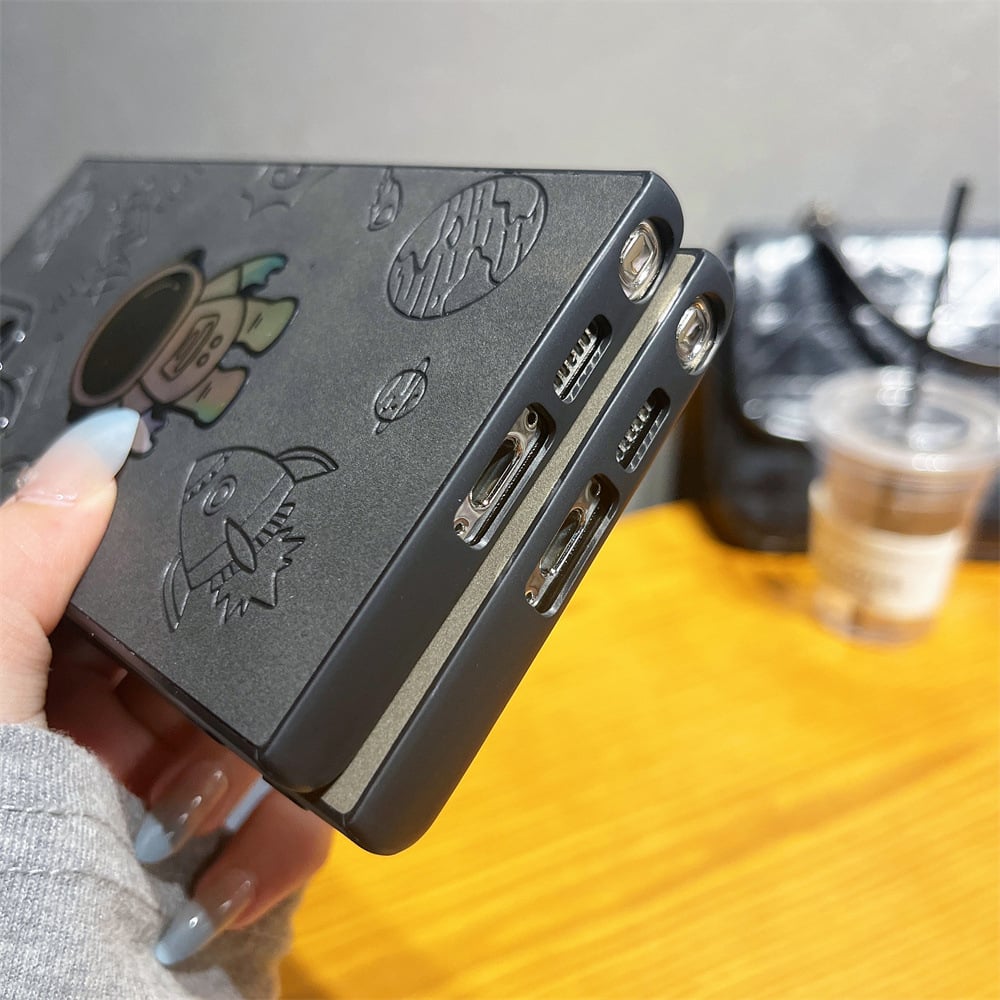 Capa Premium Astronauta Laser em Couro para Samsung, Proteção Reforçada e Estilo Único
