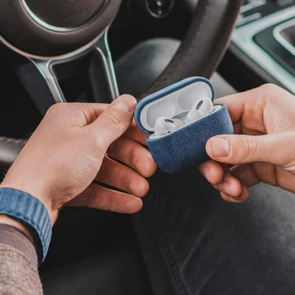Case AirPods Alcantara - Azul Oceano