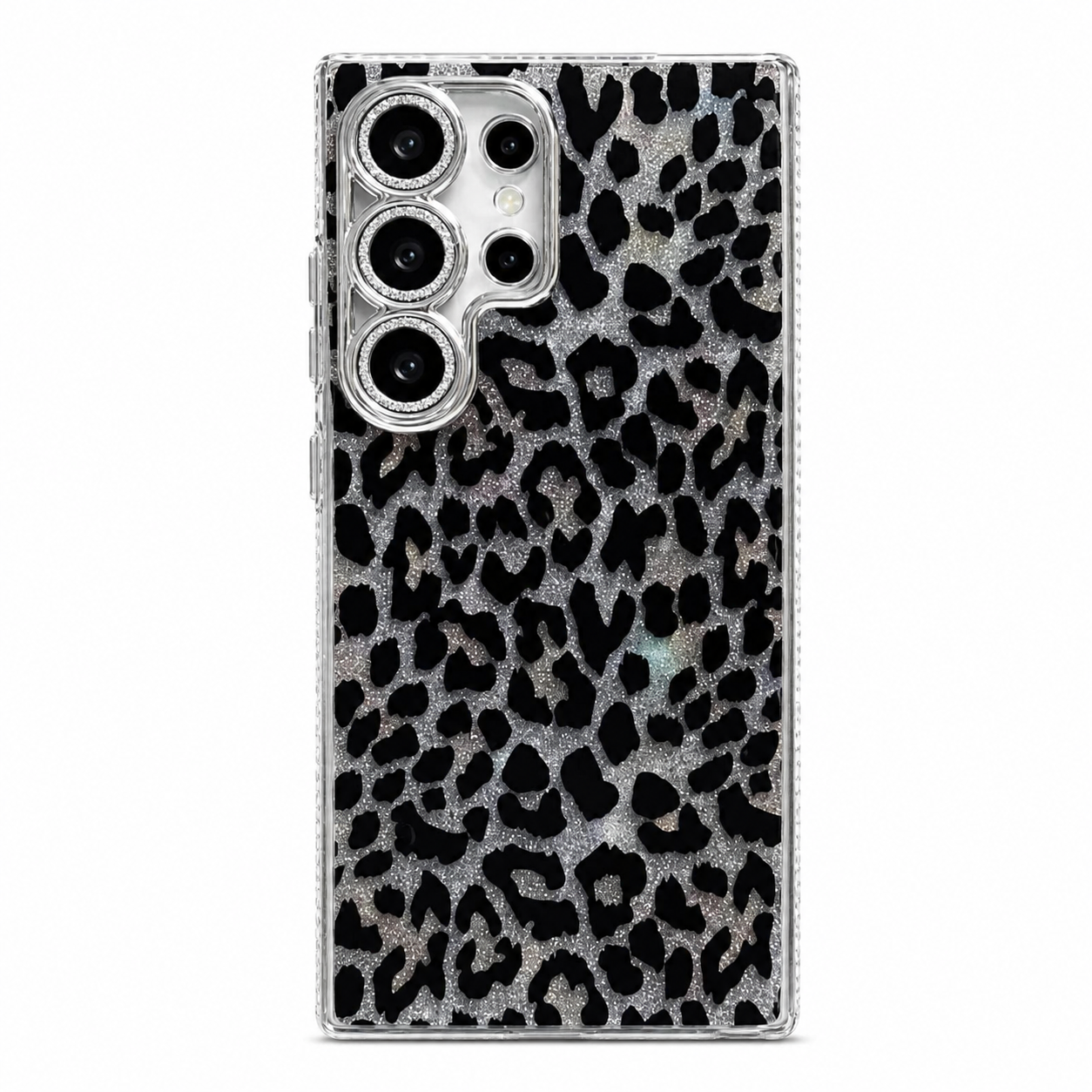 Case Samsung Leopardo com Corrente Cristal Elegante