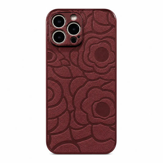Case iPhone Couro Flor de Camélia