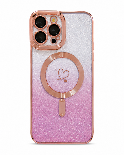 Case iPhone Glitter Coração
