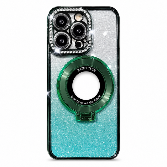 Case iPhone Glitter Diamante Verde