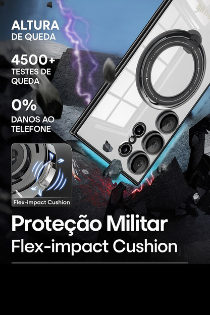 Case Samsung Transparente HD Suporte Dobrável Magnético
