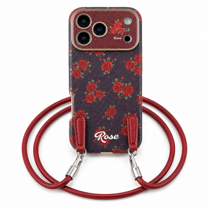 Case iPhone Jardim Bordô com Alça