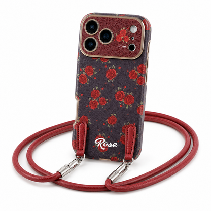 Case iPhone Jardim Bordô com Alça