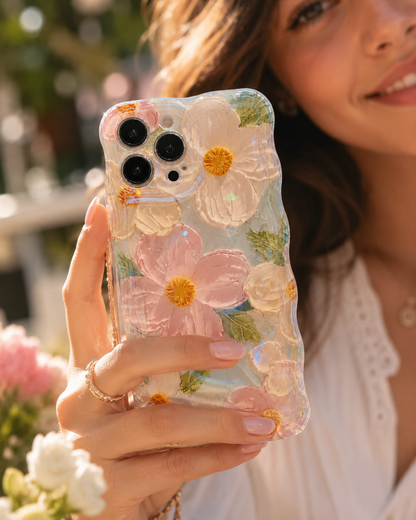 Case iPhone Retro Pintura a Óleo Floral