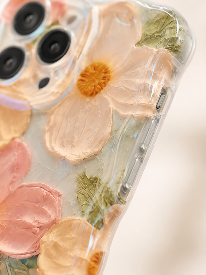 Case iPhone Retro Pintura a Óleo Floral