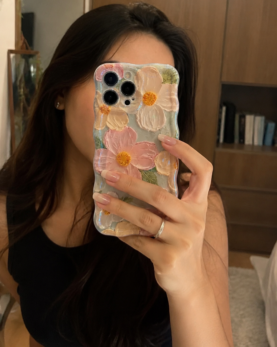 Case iPhone Retro Pintura a Óleo Floral