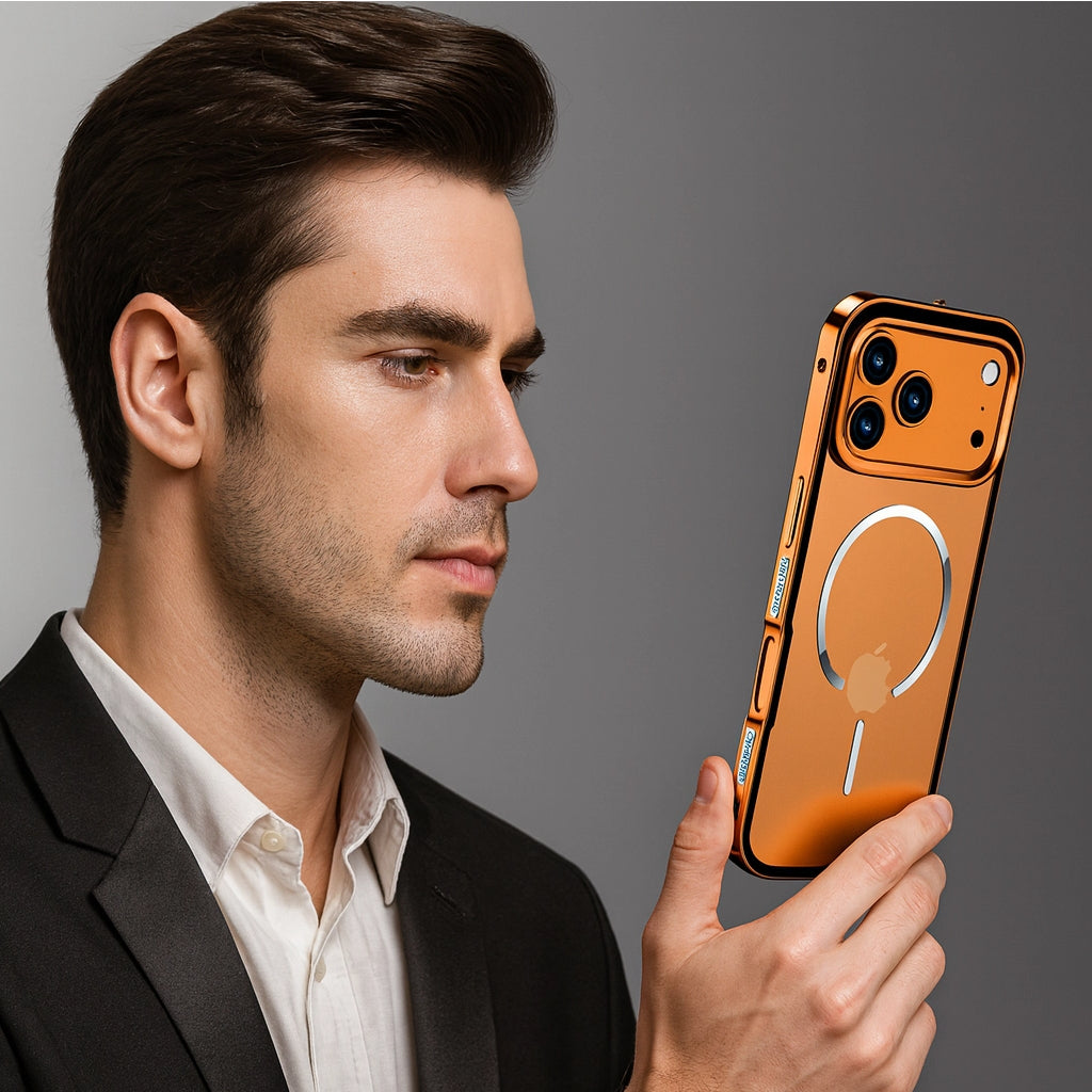 Capa Magnética LEKCASE iPhone 17/16: Armadura Metálica Fosca com Super Proteção