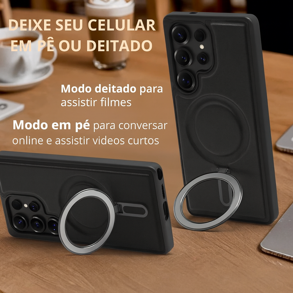 Case Samsung Couro com Suporte