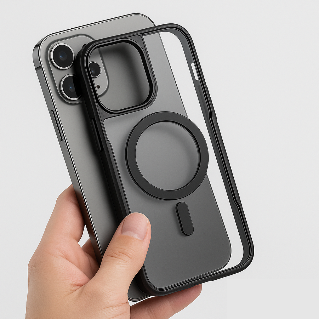 Case iPhone Magnética Transparente com Proteção Reforçada
