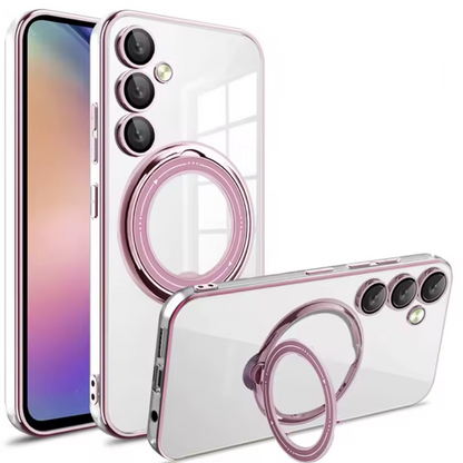 Case Samsung Transparente HD Suporte Dobrável Magnético (Linha A)