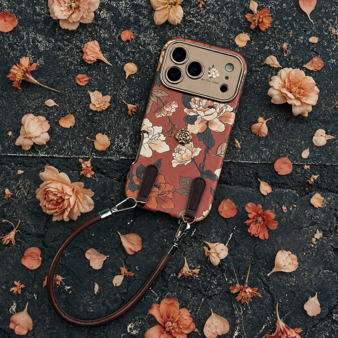 Case iPhone Jardim Rosé com Alça