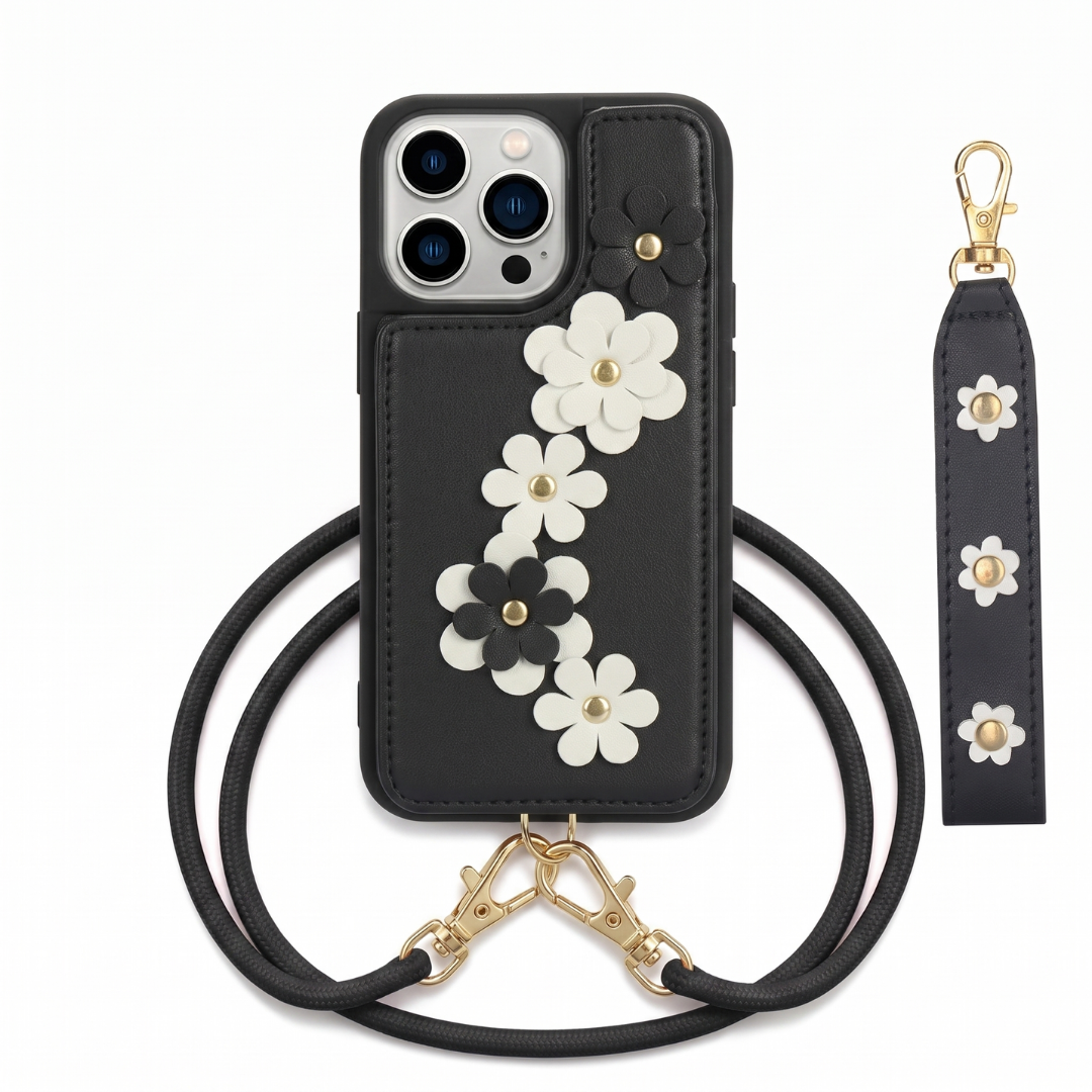 Case iPhone Jardim Margarida com Alça e Cordão
