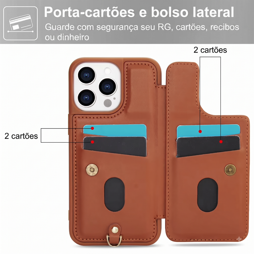 Case iPhone Jardim Margarida com Alça e Cordão