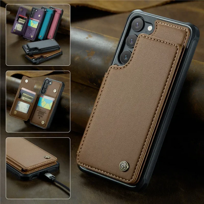 Case Samsung de Couro Multifuncional Premium Antifurto RFID (Linha A)
