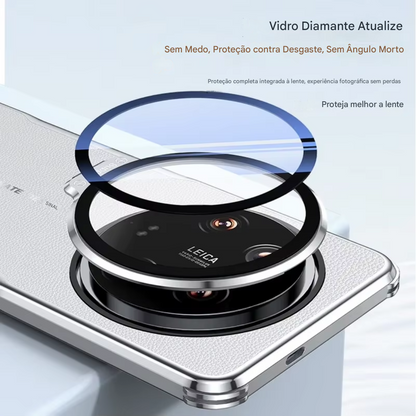 Case Xiaomi de Couro Premium com Proteção de Lente