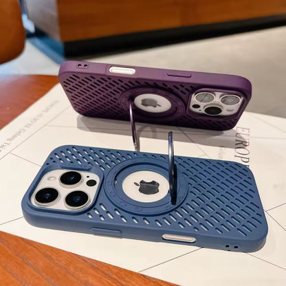 Case iPhone Macia com Detalhes Vazados, MagSafe e Suporte de Apoio