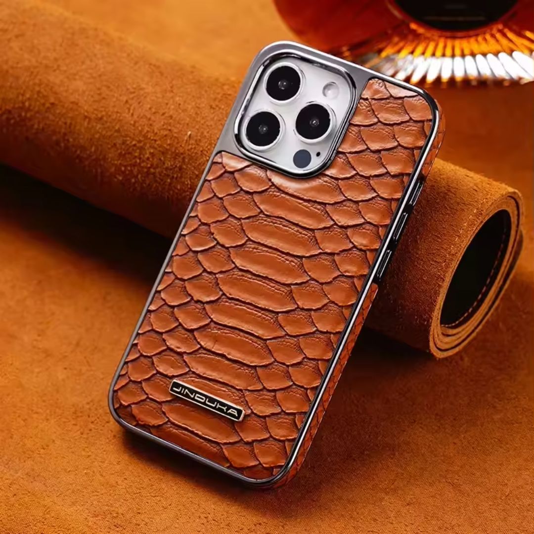 Case iPhone de Couro Premium com Detalhes