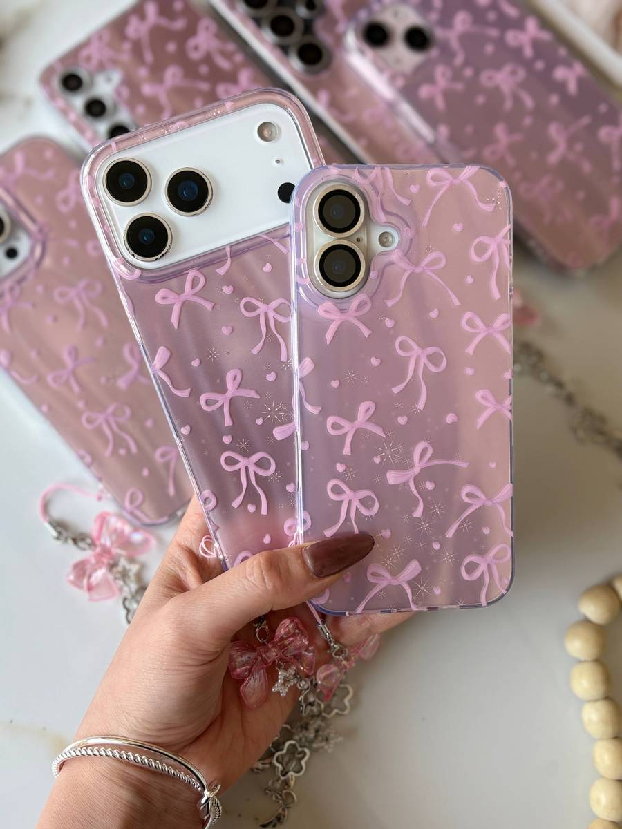 Capa Protetora de Celular Laço Baby Pink para iPhone