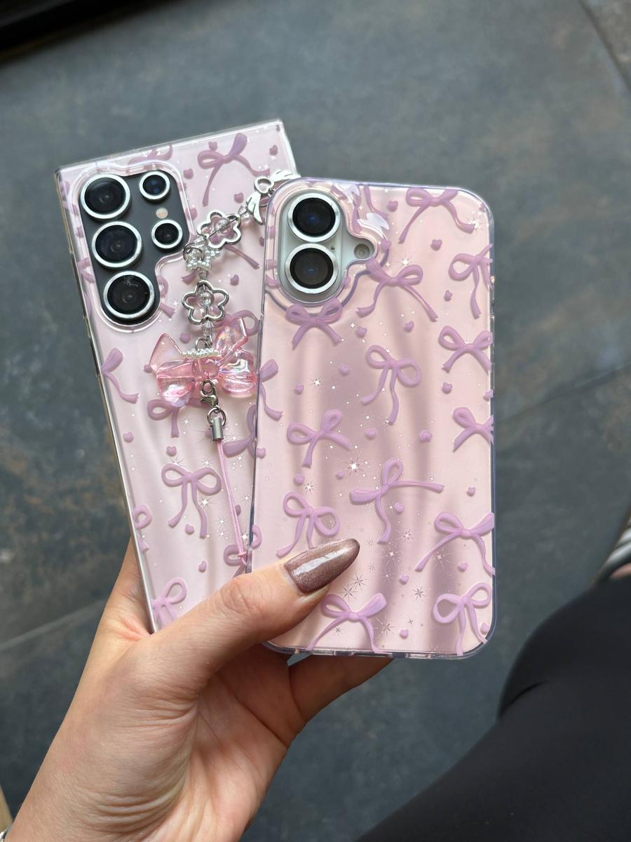 Capa Protetora de Celular Laço Baby Pink para iPhone