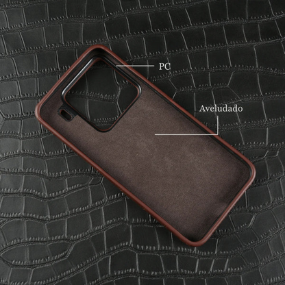 Case Xiaomi de Couro Crocodilo Luxuosa