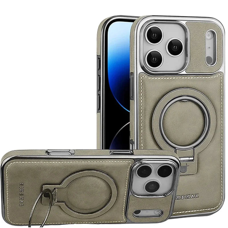 Capa de Couro Luxuosa MagSafe para iPhone: Suporte e Proteção Premium