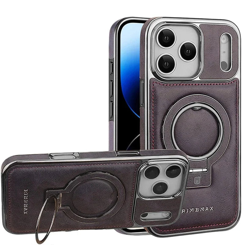 Capa de Couro Luxuosa MagSafe para iPhone: Suporte e Proteção Premium