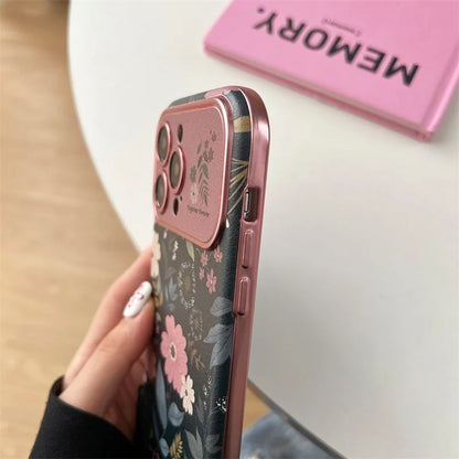 Capa de Celular Retro Crisântemo com Alça de Pulso