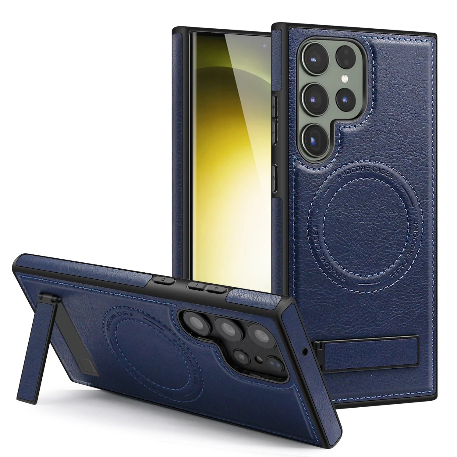 Capa Magnética de Couro PU para Samsung Galaxy com Suporte e Carregamento Sem Fio