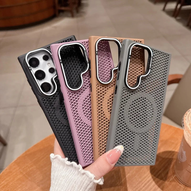 Capa Magnética Magsafe Resfriamento Colmeia Samsung Galaxy S23 S24 S25 Ultra