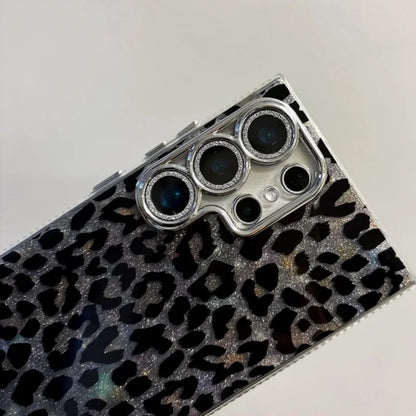 Capa Galaxy S24 S23 S22 Ultra Leopard Preto Corrente Cristal Elegante