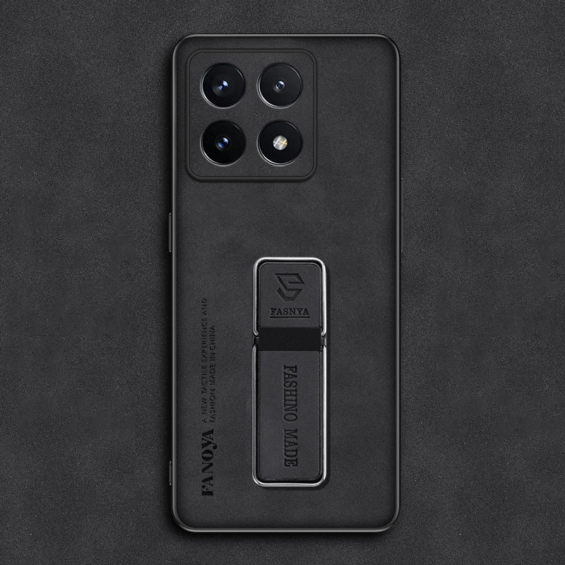 Capa Xiaomi de Couro Fosca Luxuosa com Suporte Integrado e Proteção Avançada