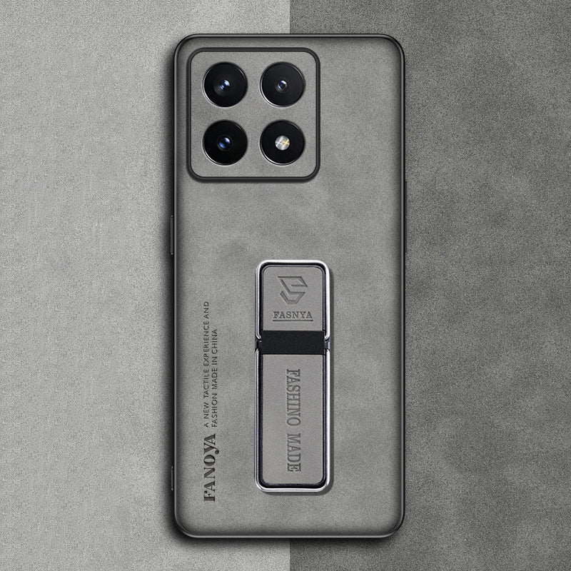 Capa Xiaomi de Couro Fosca Luxuosa com Suporte Integrado e Proteção Avançada