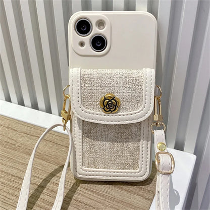 Case iPhone Jardim Camélia bolso interno