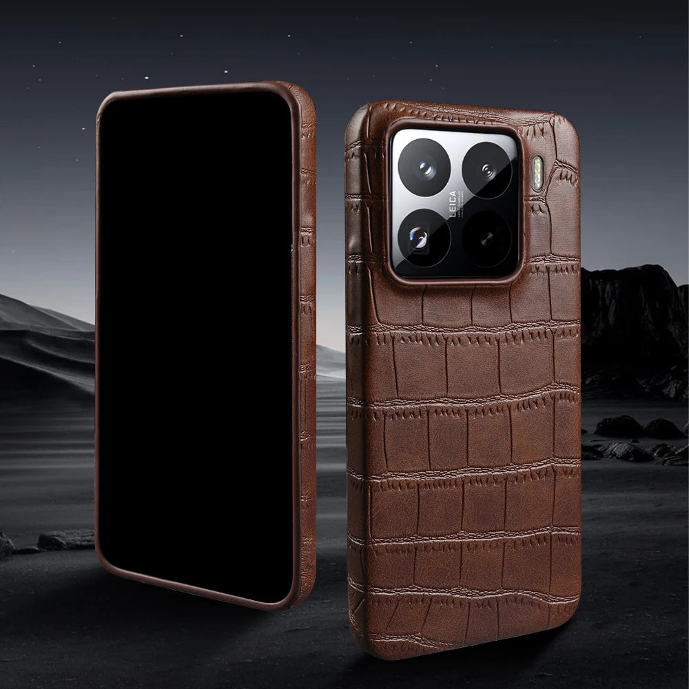 Capa de Couro de Crocodilo Luxuosa para Xiaomi: Proteção Anti-impacto Completa e Elegância